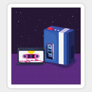 Cassette Tape Player Sticker